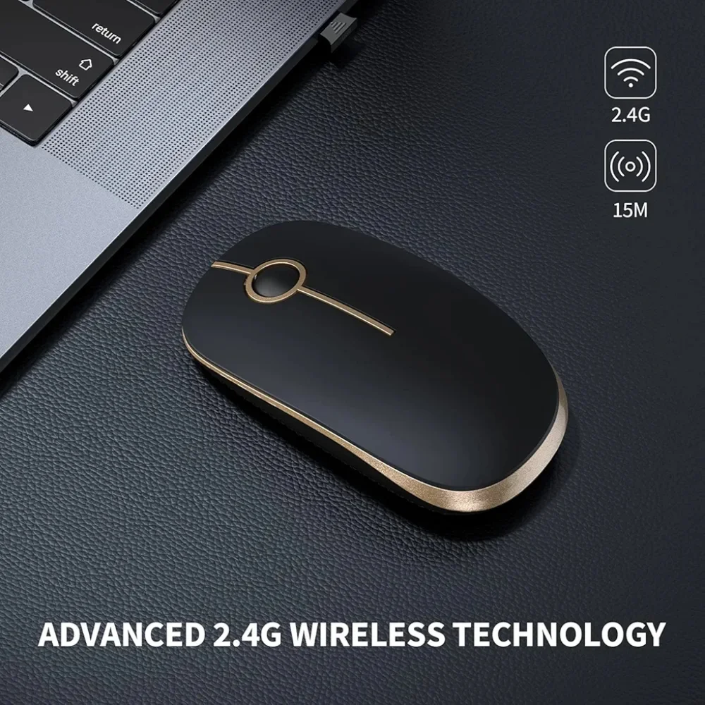 VssoPlor Wireless Mouse, 2.4G Slim Portable Computer Mice with Nano Receiver New